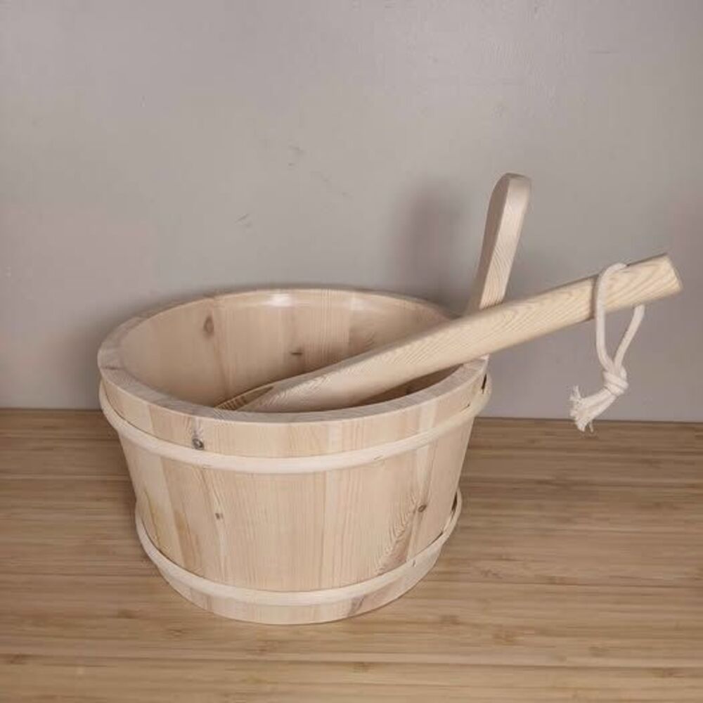 MADRIGAL PREMIUM Pinewood Sauna Bucket and Ladle Set NEW
